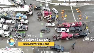 Drone Footage (4K) Freedom Convoy Canada (Ottawa) Trucker Protest