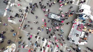 Drone Footage (4K) Freedom Convoy Canada (Ottawa) Trucker Protest