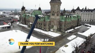 Drone Footage (4K) Freedom Convoy Canada (Ottawa) Trucker Protest