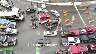 Drone Footage (4K) Freedom Convoy Canada (Ottawa) Trucker Protest