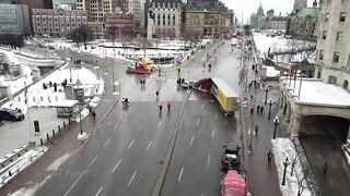 Drone Footage (4K) Freedom Convoy Canada (Ottawa) Trucker Protest