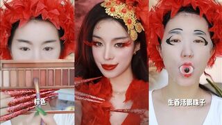 ~[ASMR] Chinese Girl traditional Makeup ASMR Compilation????抖音中国女孩化妆ASMR汇编❤️ #asmr #satisfying #makeup