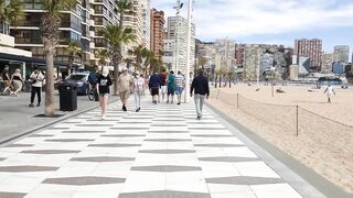 BENIDORM ???????? LEVANTE BEACH 9 APRIL 2022 Costa Blanca SPAIN Walking Tour 4K