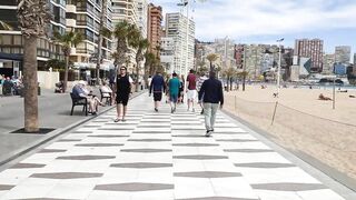 BENIDORM ???????? LEVANTE BEACH 9 APRIL 2022 Costa Blanca SPAIN Walking Tour 4K