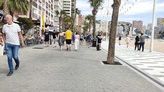 BENIDORM ???????? LEVANTE BEACH 9 APRIL 2022 Costa Blanca SPAIN Walking Tour 4K