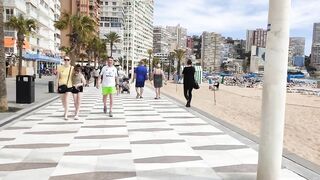 BENIDORM ???????? LEVANTE BEACH 9 APRIL 2022 Costa Blanca SPAIN Walking Tour 4K