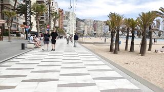 BENIDORM ???????? LEVANTE BEACH 9 APRIL 2022 Costa Blanca SPAIN Walking Tour 4K