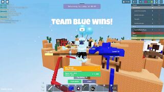 My teammate died, and I won the 3v1 (roblox bedwars)