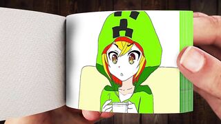 Alex and Creeper Girl | Minecraft Anime Flipbook Animation