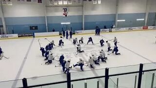 Watch now: Owen Power leads stretching at Buffalo Sabres practice