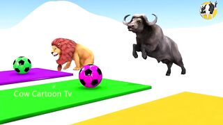 Cow Tiger Mammoth Elephant Dinosaur Bull Buffalo Choose Right Door Game Challenge Video