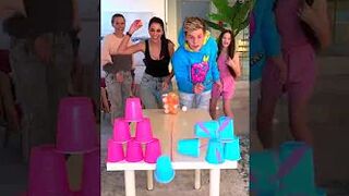 Prezley & Charli VS Mums - Cup Knockdown Challenge! The Empire Family
