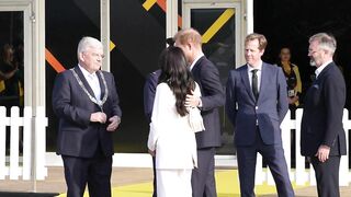 Meghan and Prince Harry arrive at the reception of the Invictus Games in The Hague | AFP