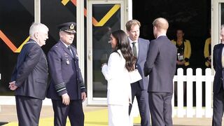 Meghan and Prince Harry arrive at the reception of the Invictus Games in The Hague | AFP