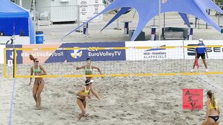 Women's Beach Volleyball Big Fight for Final Set