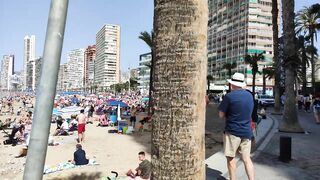 BENIDORM ????????FULL LEVANTE BEACH EASTER WEEKEND  APRIL 2022 Costa Blanca Spain Walking Tour 4K