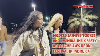 Models Jasmine Tookes and Shanina Shaik party at Coachella's Neon Festival in Indio, CA