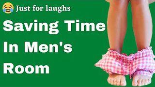 Funny jokes - Saving time in men's room
