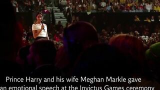 Harry and Meghan share romantic kiss during Invictus Games speech