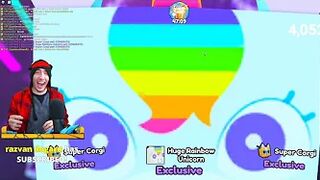 KreekCraft HATCHES THE **HUGE RAINBOW UNICORN** IN PET SIMULATOR X (ROBLOX)