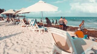 SHARE THIS! Playa Del Carmen Beach Walk 4k Now April 2022 Mexico