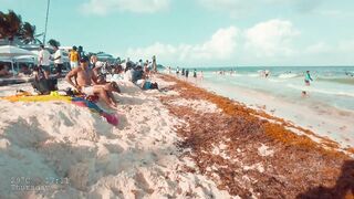 SHARE THIS! Playa Del Carmen Beach Walk 4k Now April 2022 Mexico