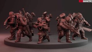 Airborne Division - Squad of the Imperial Force. Models for 3D printing.