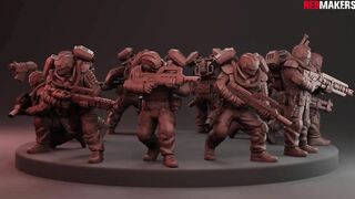 Airborne Division - Squad of the Imperial Force. Models for 3D printing.