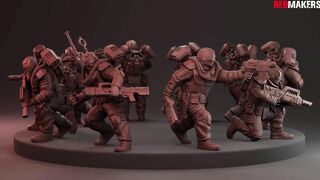 Airborne Division - Squad of the Imperial Force. Models for 3D printing.