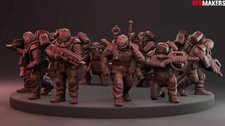 Airborne Division - Squad of the Imperial Force. Models for 3D printing.