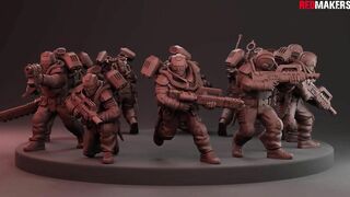 Airborne Division - Squad of the Imperial Force. Models for 3D printing.