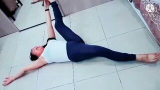 Spirituality Yoga & Gymnastics with Philippines  Girl  Stretching Legs Exercises @MBCsan vlogs