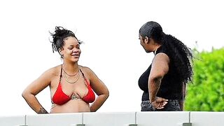 Rihanna and asap Rocky enjoy time on the beach in Barbados ????????