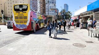 BENIDORM ???????? LEVANTE BEACH - BUS CITY TOUR 24 APRIL 2022 SPAIN 4K