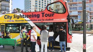 BENIDORM ???????? LEVANTE BEACH - BUS CITY TOUR 24 APRIL 2022 SPAIN 4K