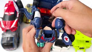 Transformers Flatbed Trailer Car: Avenger Revenge Hero Optimus, Tobot Robot & Dump Truk Tractor Toys