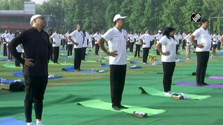 Union Railways Minister Vaishnaw takes part in Yoga session in Delhi ahead of International Yoga Day