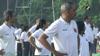 Union Railways Minister Vaishnaw takes part in Yoga session in Delhi ahead of International Yoga Day