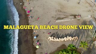 Drone View Malaga City Beach Costa del sol april 2022