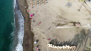 Drone View Malaga City Beach Costa del sol april 2022