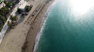 Drone View Malaga City Beach Costa del sol april 2022