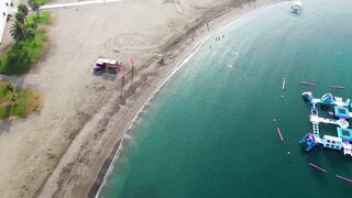 Drone View Malaga City Beach Costa del sol april 2022