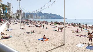 BENIDORM ???????? LEVANTE BEACH APRIL 2022 Costa Blanca SPAIN Walking Tour 4K