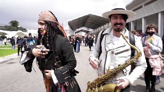 SAX GUY surprises COSPLAYERS with their ANIME SONGS