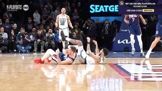 Jayson Tatum fouls out in game 4 vs Nets after this offensive foul ????