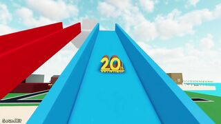 20th century Fox vs Waterslide (ROBLOX SLIDES)