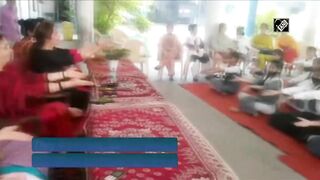 Moradabad: Yoga camp organised for girl students at Maulana Azad Girls Inter College