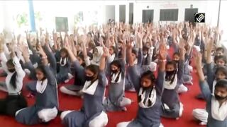 Moradabad: Yoga camp organised for girl students at Maulana Azad Girls Inter College