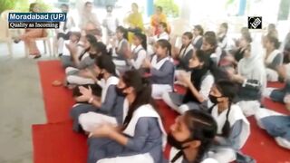 Moradabad: Yoga camp organised for girl students at Maulana Azad Girls Inter College