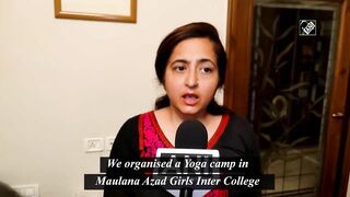 Moradabad: Yoga camp organised for girl students at Maulana Azad Girls Inter College